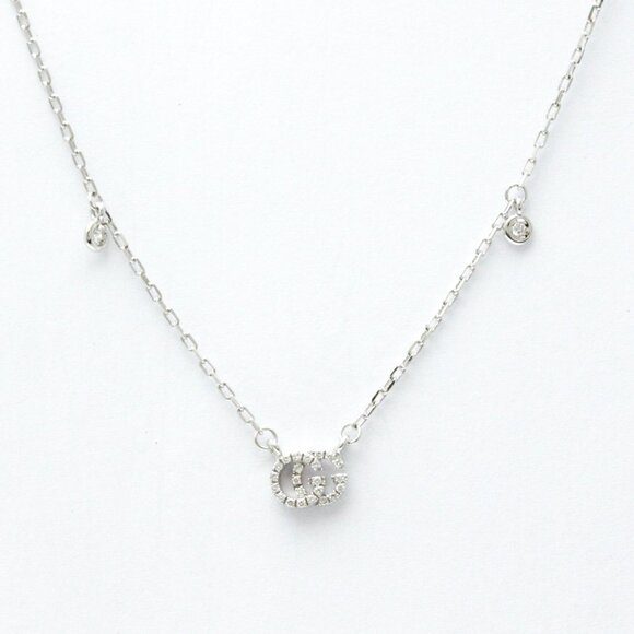 GUCCI 18k White Gold Diamond Necklace - Picture 1 of 8